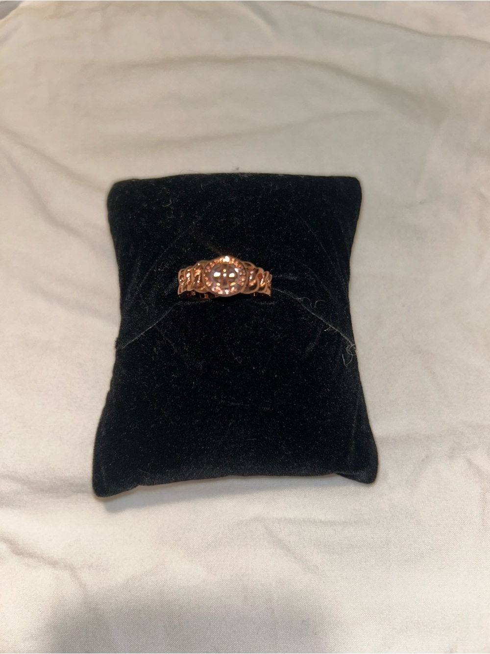 Marc Jacobs Rose Gold Floral Ring with Crystal Center NWT